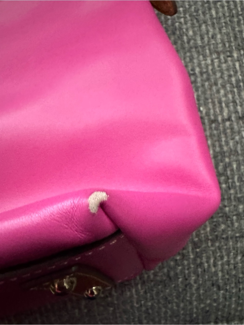 Dooney & Bourke Hot Pink Nylon Hobo Shoulder Bag | Leather Trim | Lightweight - Picture 5 of 9